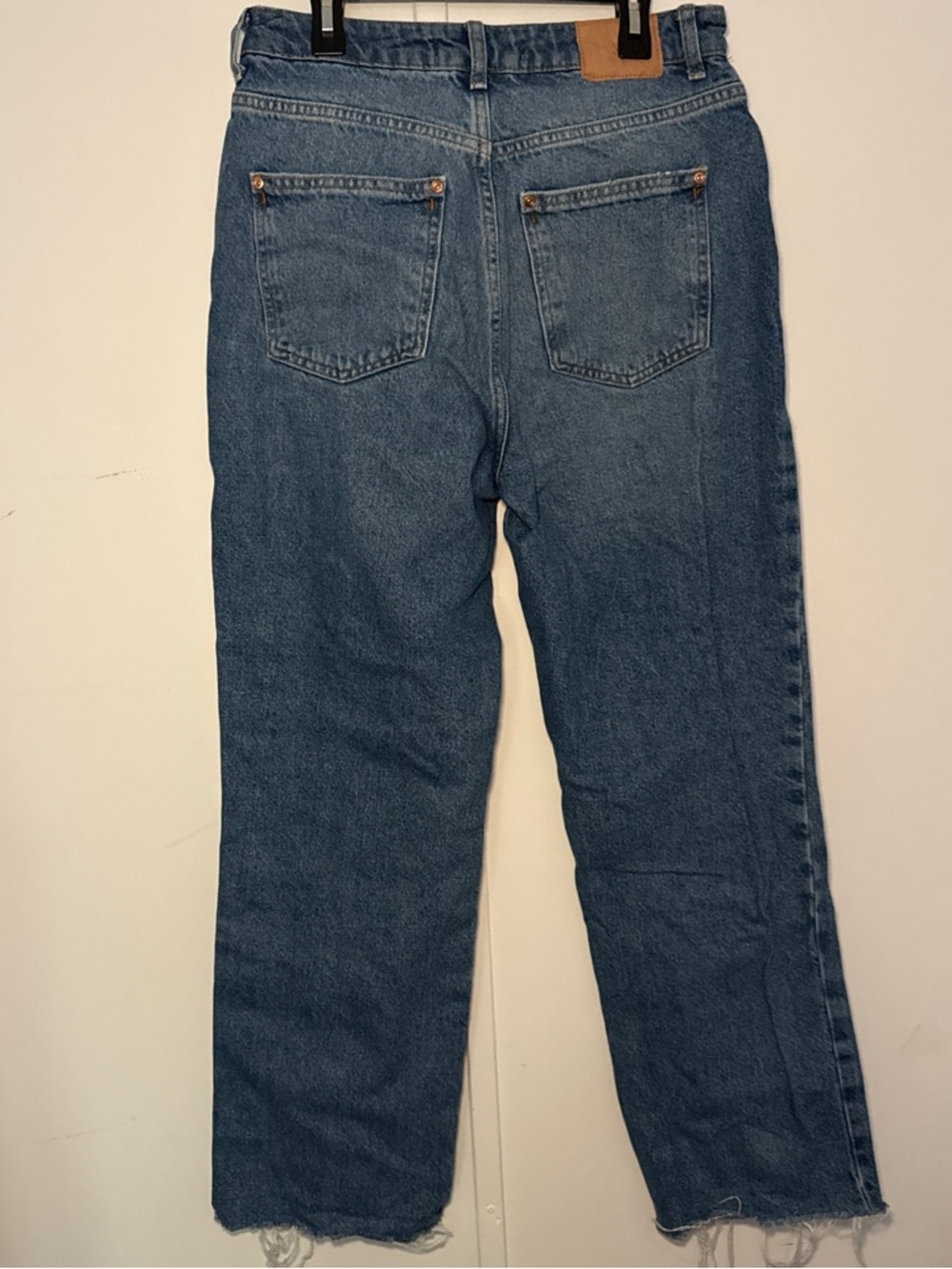 Zara Men's Denim Straight Jeans in Medium Blue